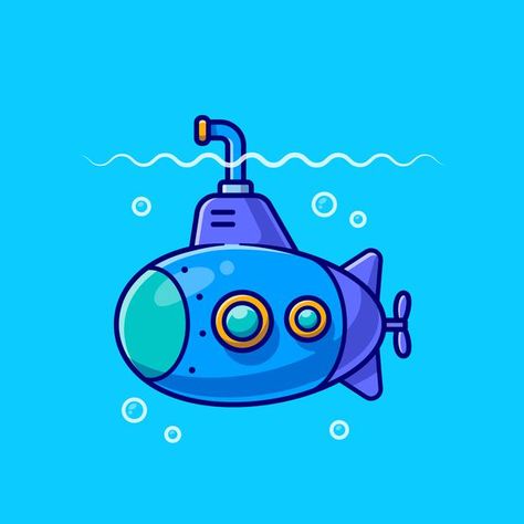 Submarine cartoon | Free Vector #Freepik #freevector #cartoon #sea #cute #color Submarine Cartoon, Submarine Drawing, Spaceship Art, Vector Icons Illustration, Simple Illustration, Learning Design, Design Graphique, Cartoon Style, Arts And Crafts For Kids