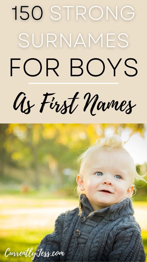 Boy Last Names, Southern Surnames, Sur Names, Last Names For First Names, English Surnames List, Slavic Boy Names, Cute Last Names, Last Names As First Names, Baby Names For Boys