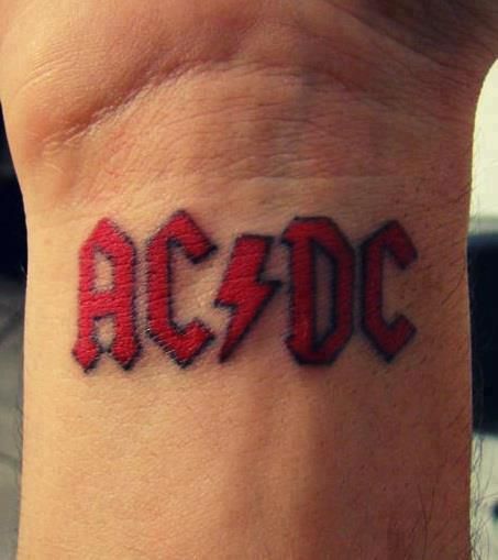 ACDC better not russ would throw me out Acdc Tattoo, Dc Tattoo, Lord Of The Rings Tattoo, Tribute Tattoos, Rock Tattoo, Fan Tattoo, Wrist Tattoos For Guys, Metal Tattoo, Geniale Tattoos