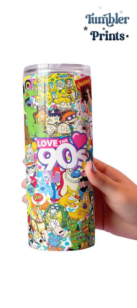 Love the 90s tumbler wrap. 90s theme tumbler wrap. kids 90s cartoon tumbler wrap. 90s baby tumbler wrap. 20z skinny tumbler wrap. 90s love Baby Tumbler, 90s Tumbler, 90s Love, Love The 90s, 90s Theme, 90s Cartoon, 90s Baby, Tumbler Wraps, Personalized Cups