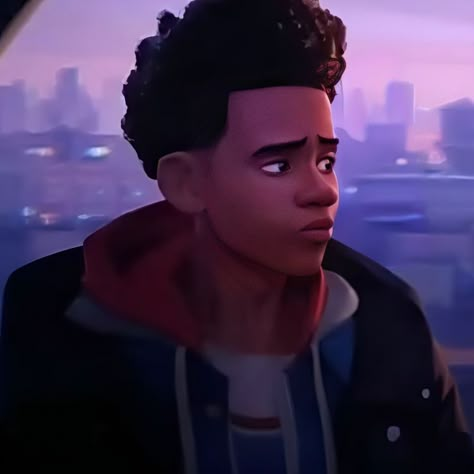 Miguel And Miles Matching Pfp, Spiderman Across The Spider Verse Miles Morales, Miles Morales Funny Face, Miles Morales Fine, Miles And Spider Byte, Miles Morales Haircut, Prowler Miles Morales Pfp, Miles Morales Side Eye, Miles Morales Aesthetic Icon