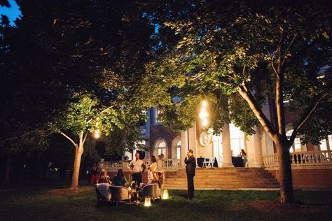 Grant Humphreys Mansion Wedding, Edison Bulb Lighting, Lighting Lounge, Outdoor Wedding Lighting, Wedding Lighting, Great Music, Lighting Outdoor, Mansion Wedding, Edison Bulb