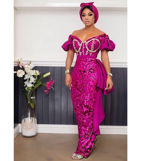 Toke Makinwa Nigerian Lace Dress, Toke Makinwa, Aso Ebi Lace Styles, Nigerian Lace Styles Dress, Nigerian Lace Styles, African Lace Styles, Casual Attire For Women, Lace Gown Styles, Lace Dress Styles