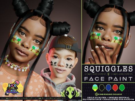 unidentifiedsims' Squiggles Face Paint Sports Face Paint, Sims 4 Face Paint, Ts4 Makeup, Sims 4 Makeup, Makeup Cc, Kids Face Paint, Kids Makeup, Sims 1, Simulation Games