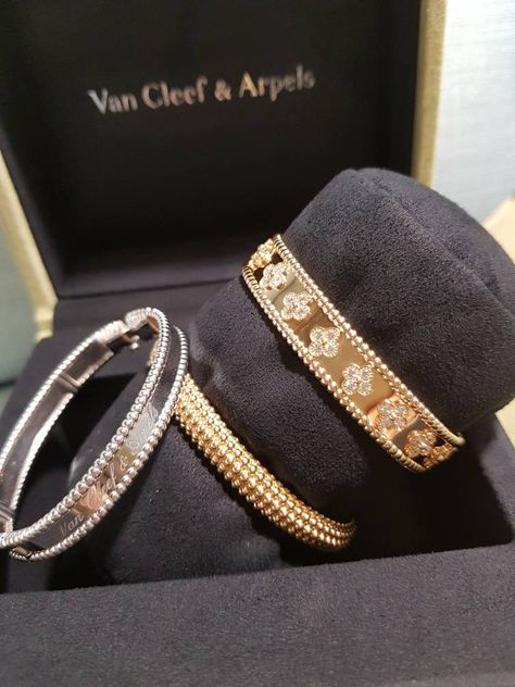 Post your Van Cleef family portrait! | Page 50 - PurseForum Vca Perlee Signature Bracelet, Van Cleef Bangle, Van Cleef And Arpels Jewelry, Signature Bracelet, Van Cleef And Arpels, Bangles Jewelry Designs, Bridal Jewellery Indian, Fabulous Jewelry, Gold Accessories