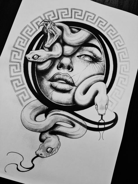 Rosen Tattoo Frau, 40 Tattoo, Medusa Tattoo Design, Medusa Art, Chicano Art Tattoos, Muster Tattoos, Egyptian Tattoo, Mythology Tattoos, Medusa Tattoo