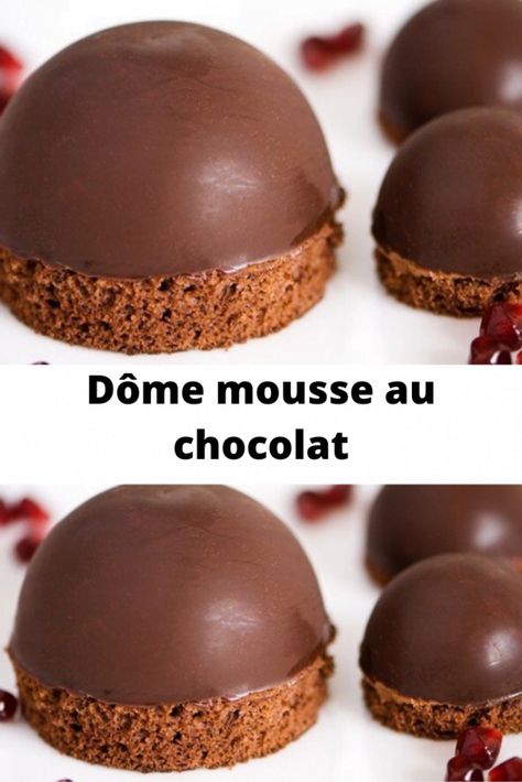 Recette Dôme mousse au chocolat Baking Chocolate Recipes, Cheesecake Mousse Recipe, Turtle Cheesecake Recipes, Chocolate Mousse Cheesecake, Chocolate Mousse Cake Recipe, Easy Chocolate Mousse, Banana Cake Recipe, Easy Cheesecake Recipes, Chocolate Mousse Cake