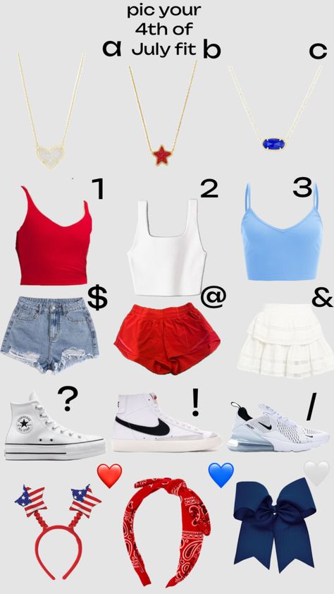 #4thofjulyfit #outfitinspo #vibes #4thofjuly Cute Usa Theme Outfits For School, Cute 4th Of July Outfits Aesthetic, 4th Of July Outfits Aesthetic Preppy, Fourth Of July Fits Aesthetic, Fourth Of July Fits, What To Wear To School, 4th Of July Outfits Shuffles, 4th Outfits, Bff Matching Outfits