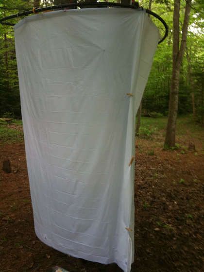 DIY Camp Shower Enclosure. Had this same idea using fishing line or bungee cords, old hula hoop, sew pockets inside shower curtain for storage, hang solar showers on bungees above, and rubber car mat for "floor". Camp Shower, Diy Shower Curtain, Solar Shower, Shower Tent, Camping Shower, Diy Shower, Diy Camping, Camping Checklist, Camping Glamping