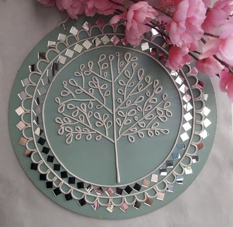 Clay Mirror, Tree Of Life Wall Decor, Lippan Art, Mirror Color, Clay Work, Ceramics Projects, Color Pastel, Blue Style, Clay Projects