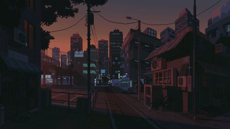 Animated City Gif, Pixel Art Gif Banner, Sunset Animation, 3440x1440 Wallpaper, Sunset Gif, Pixel Art Gif, Pixel City, 1024 X 576, Pixel Wallpaper