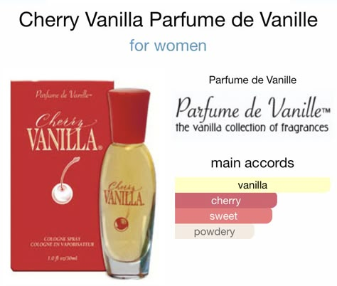 Fragrance Lab, Cherry Vanilla, Diy Perfume, Fragrances Perfume Woman, Vanilla Perfume, Perfume Collection Fragrance, Body Hygiene, Shower Skin Care, Perfume Scents