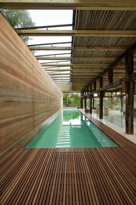 Indoor Lap Pool (768x1154) Indoor Lap Pool, Piscina Container, Sunken Bath, Lap Pool Designs, Small Indoor Pool, Kleiner Pool Design, Indoor Swimming Pool Design, Shipping Container Pool, Deck Piscina