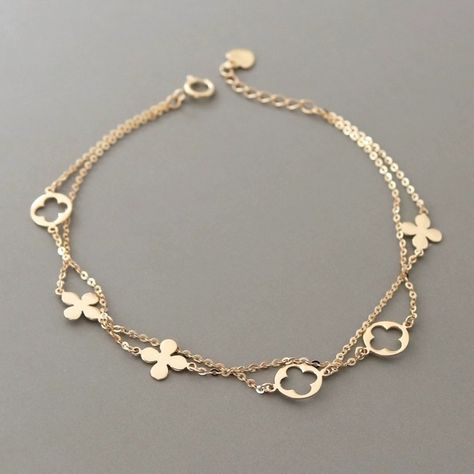 Drape yourself in elegance with our Double Chain Flower Petal Bracelet! 🌼✨ Crafted in luxurious 14k gold and hallmarked for authenticity, this bracelet features a divine design with two delicately intertwined chains. Elevate your style effortlessly with this timeless piece. Embrace sophistication with Arlois! 💫 #goldbracelet #jewelrygram #solidgoldjewellery #gifts #14kgold #14kgoldjewelry #14ctgold Shop now for 10% off & free worldwide shipping: https://arlois.com/products/double-chain-flo... Double Chain Bracelet, Divine Design, Chain Bracelets, Flower Petal, Double Chain, Flower Petals, Elevate Your Style, Bracelet Designs, Timeless Pieces