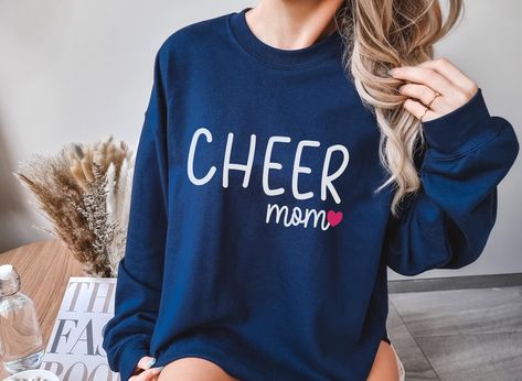 Minimal Cheer Mom Sweatshirt gift for Cheer Mom Era, Proud Senior Mom Crewneck, Cute Cheer Sweatshirt, Cheerleading Gifts, Game Day Sweater Mom Crewneck, Cheerleading Gifts, Oversized Sweaters, Mom Era, Cheer Mom, Fun Sweatshirts, Color Run, Mom Sweatshirt, Workout Sweatshirt