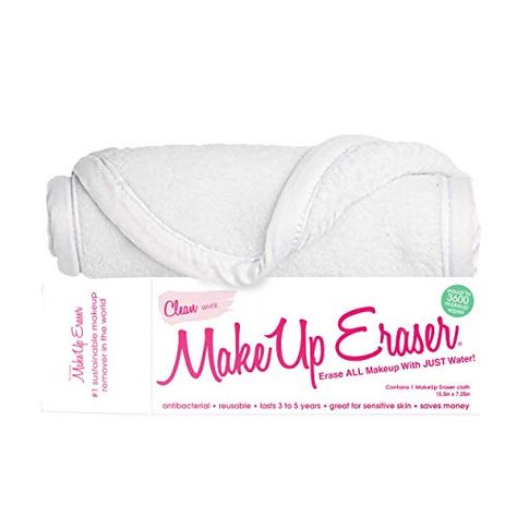 Makeup Eraser Clean White MakeUp Eraser Makeup Eraser Cloth, Original Makeup, Mascara Eyeliner, Makeup Eraser, White Makeup, Makeup Wipes, Waterproof Makeup, Dermatologist Recommended, Waterproof Mascara