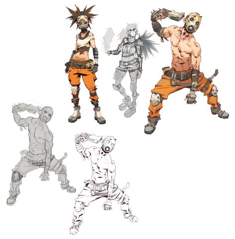 Psycho Fanatic Art from Borderlands 3 #art #artwork #gaming #videogames #gamer #gameart #conceptart #illustration #borderlands3 #characterart #characterdesign Borderlands Art Style, Borderlands Physco, Borderlands 3 Art, Borderlands Tattoo, Borderlands Art, Anime Disney, Character Model Sheet, Borderlands 3, Cartoon Sketches