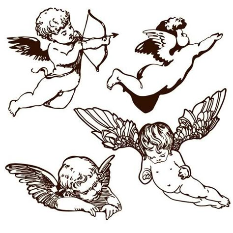 Cherubim Angels Tattoo, Baby Angel Tattoo, Cupid Tattoo, Angel Vector, Cherub Tattoo, Kunst Tattoos, Wing Tattoo Designs, Angel Wings Tattoo, Angel Tattoo Designs