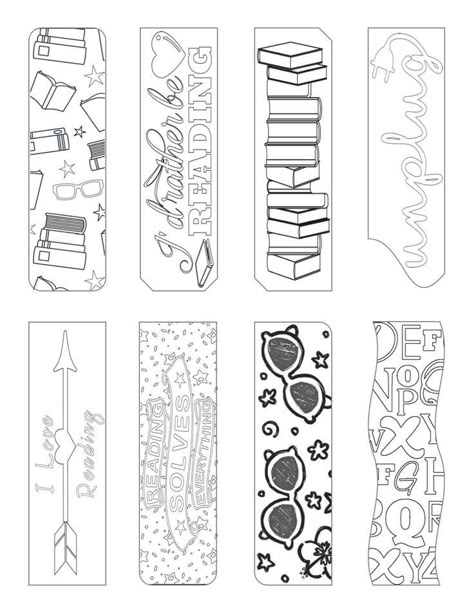 Bookmarks Free Printable, Printable Bookmarks To Color, Coloring Bookmarks Free, Bookmarks To Color, Free Printable Bookmarks, Handmade Bookmarks Diy, Penanda Buku, Idee Cricut, Creative Bookmarks