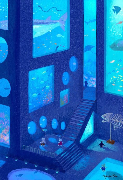 Undersea Illustration, Underwater City, Water Illustration, Garden Illustration, Artist Alley, Landscape Background, Painted Boards, Art Contest, Marine Animals