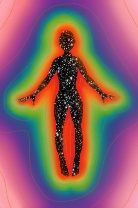 Bodies Connection Art, Spiritual Art Easy To Draw, Spiritual Person Drawing, Heat Vision Art, Aura Painting Art Easy, Aura Around A Person, Aura Painting Canvas, Aura Sketch, Aura Silhouette