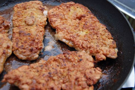 Every once in a while I must have a down home country-style meal.  You know what I mean.  Meat with lots of vegetables plus bread, preferably biscuits.  I don't cook this type of meal often, but ... Fried Pork Cutlets, Pork Cutlet Recipes, Cutlet Recipes, Pan Fried Pork Chops, Parmesan Crusted Pork Chops, Pork Cutlet, Batter Mix, Cutlets Recipes, Fried Pork Chops