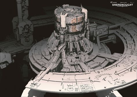 ArtStation - Dreadnought environment concept art. Different map elements and assets., Yuriy Mazurkin Zelda Concept Art, Map Elements, Scifi Building, Scifi Environment, Sci Fi Architecture, Sci Fi Environment, Sf Art, Spaceship Concept, Tech Art