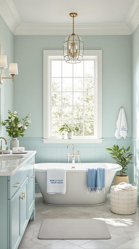 Green Bathroom Decor Seaglass Green Bathroom, Cream And Teal Bathroom, Sea Foam Green Color Schemes, Sea Salt Bathroom Ideas, Sea Foam Bathroom, Earthy Green Bathroom, Sea Glass Bathroom, Green Bathroom Decor Ideas, Seafoam Bathroom