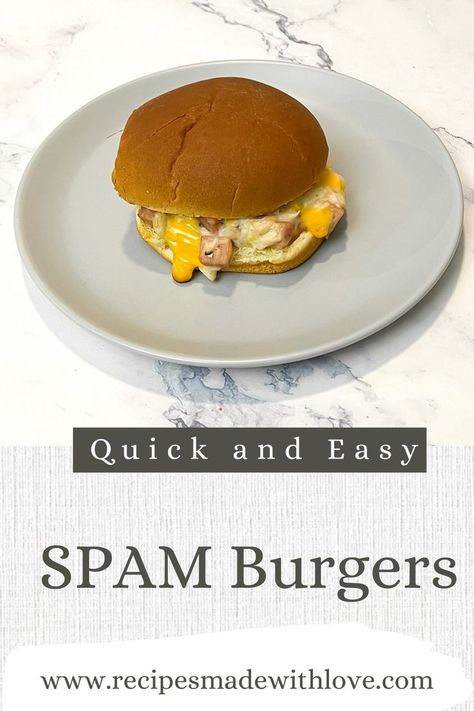 Spam Burgers Recipe, Spam Burgers, Spam Burger, Gourmet Grilled Cheeses, Spam Sandwich, Quick And Easy Lunch Ideas, Gourmet Grilled Cheese, Food Main Dishes, Fall Evening