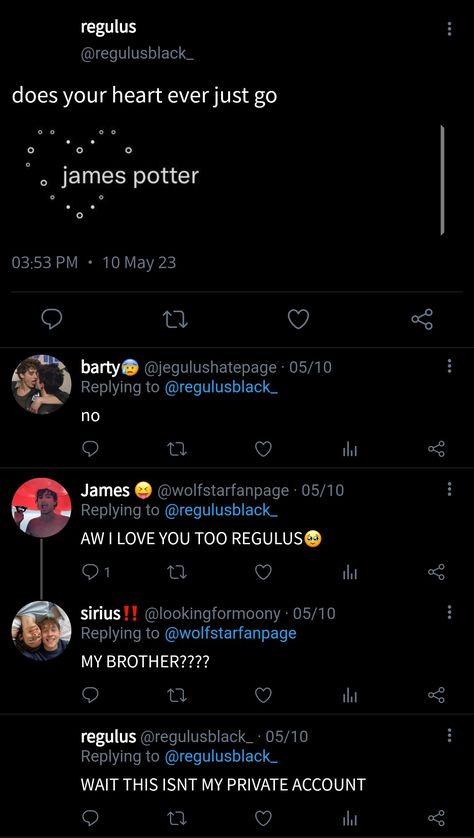 Jegulus Inspired Tattoos, Regulus Black Clothes Aesthetic, James X Regulus Headcannons, Jegulus Wallpaper Iphone, Black Family Marauders, Jegulus Oneshots, Jegulus Cosplay, Regulus And Remus Friendship, Marauders Tweets Jegulus