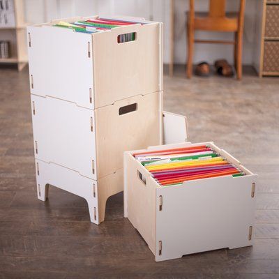 Sprout Caja Wooden Filing Cabinet Color: Closet Redesign, File Boxes, Wood File, Cnc Furniture, Storage Tips, Hanging Files, File Box, Hanging Rail, Cabinet Colors