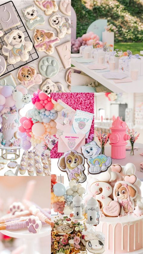 Girl Paw Patrol Party, Pink Paw Patrol, Skye Paw Patrol Party, Paw Patrol Skye Birthday, Paw Patrol Party Ideas, Paw Patrol Birthday Theme, 4th Birthday Party Ideas, Paw Patrol Girl, Twins Birthday