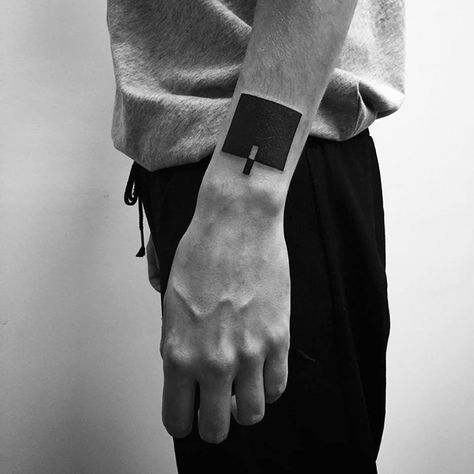 Suprematism-inspired-digital-minimalist-tattoos-stanislaw-wilczynski Cool Little Tattoos, Tatuaje Trash Polka, Square Tattoo, Minimalist Tattoo Meaning, Paris Tattoo, Typography Tattoo, French Tattoo, Minimal Tattoo Design, Muster Tattoos