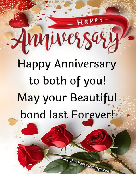 Anniversary Wishes To Friend, Happy Anniversary Wishes To Both Of You, Happy Anniversary Greetings, Happy Anniversary Wishes For Husband, Anniversary Card Sayings, Happy Wedding Anniversary Message, Husband Happy Anniversary, Wedding Anniversary Images, Best Anniversary Wishes