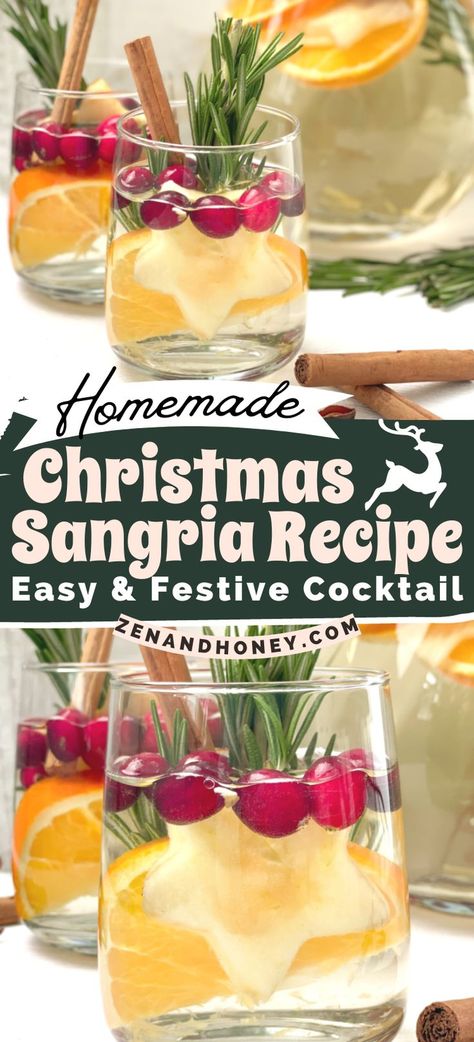 Love making festive Christmas cocktails? Try out this easy and bubbly White Christmas Sangria that makes a great crowd-pleasing holiday drink! White Christmas Sangria Recipe, White Christmas Sangria, Winter Sangria Recipes, Holiday Sangria Recipes, Christmas Sangria Recipes, White Sangria Recipe, Easy Sangria Recipes, Holiday Sangria, Christmas Sangria