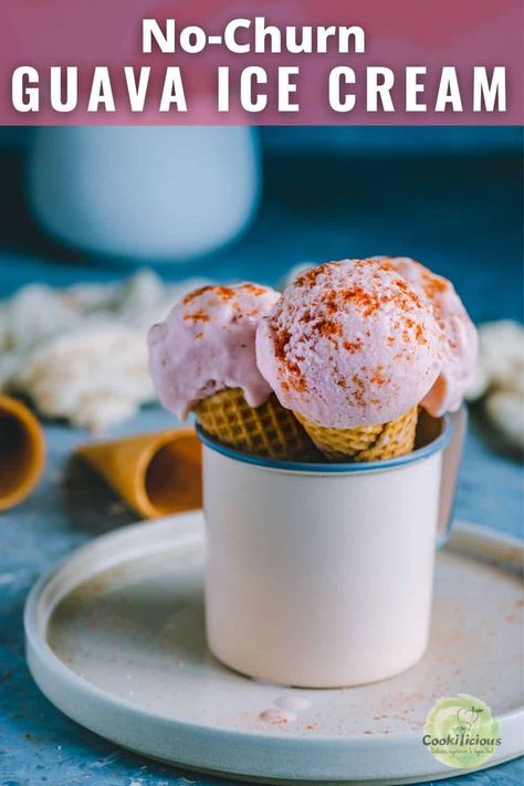 Guava Ice Cream, Easy Vegan Meal Prep, Indian Ice Cream, Guava Recipes, Best Homemade Ice Cream, Brazilian Desserts, Dessert Homemade, Ice Cream Scooper, Guavas