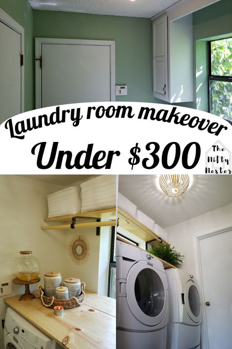 My goal was to do this small laundry room makeover under $300. I needed to fully renovate this laundry room on a budget. I replaced almost everything,fully remodeled and added all new decor to this laundry room. Check out the full laundry renovation with all of the before and after included. #smalllaundryroom #laundryroommakeover #onabudget #under300 #beforeafter #beforeandafter #laundryroomrenovation Laundry Room On A Budget, Laundry Renovation, 300 Dollars, Small Laundry Room Makeover, Room On A Budget, Laundry Ideas, Laundry Room Renovation, Laundry Room Remodel, Small Laundry Room