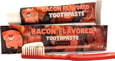 bacon, toothpaste Bacon Gifts, Bacon Funny, Flavored Toothpaste, Gag Gifts Christmas, Prank Gifts, Bacon Lover, Flavored Bacon, Gag Gifts Funny, Goody Bags