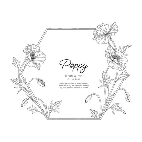 Poppy Embroidery Pattern, Headstone Art, Engraved Projects, Poppy Embroidery, Greeting Card Background, Easy Flower Drawings, Floral Art Design, Embellished Clothing, Flower Drawings