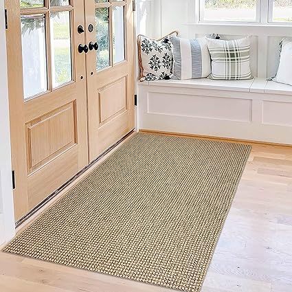 Amazon.com: KOZYFLY Boho Rugs 3x5 ft Washable Front Door Area Rug Indoor Non Slip Kitchen Area Rug Jute Natural Front Porch Mat Cotton Throw Carpet for Entryway Bathroom Living Room Laundry Room Bedroom : Home & Kitchen Front Entryway Rugs, Entry Rugs Ideas Entryway, Entryway Rug Ideas, Front Porch Mat, Rugs For Entryway, Entryway Rugs, Boho Entryway, Porch Mat, Kitchen Area Rugs