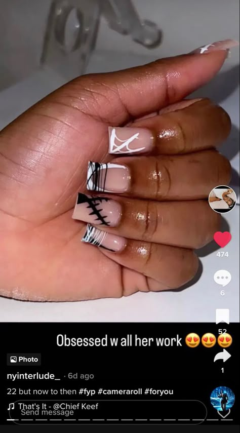 Short Set Acrylic Nails Black Women, Classy Full Set Nails, Shorties Acrylic Nails Halloween, Short Halloween Nail Designs Black, Halloween Nail Sets Short, Fall Birthday Nails Short, Shorties Acrylic Nails Square Design, Short Cute Halloween Nails, Cute Short Nail Sets Fall