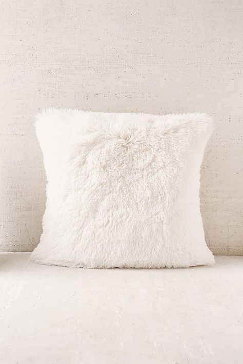 White Fluffy Pillow, Dorm Couch, Fuzzy Pillows, Urban Outfitters Home, Teen Girl Bedroom, Faux Fur Pillow, Fur Pillow, Apartment Style