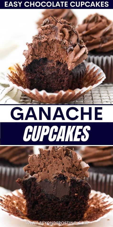 Chocolate Cupcakes With Ganache, Cupcakes With Ganache, Easy Chocolate Cupcakes, Ganache Cupcakes, Chocolate Ganache Cupcakes, Life Love And Sugar, Moist Chocolate Cupcakes, The Best Cupcakes, Best Cupcakes