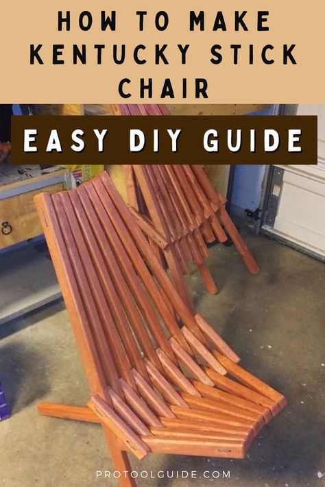 Kentucky Stick Chair, Lounge Chair Diy, Outdoor Chairs Diy, Stick Chair, Comfortable Outdoor Chairs, Wood Chair Diy, Chair Woodworking Plans, Diy Bench Outdoor, Foldable Furniture