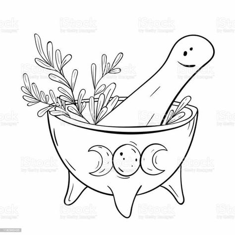 Triple Moon Symbol, Witch Kitchen, Moon Symbol, Witch Drawing, Moon Symbols, Mortar Pestle, Witch Tattoo, Triple Moon, Witch Art