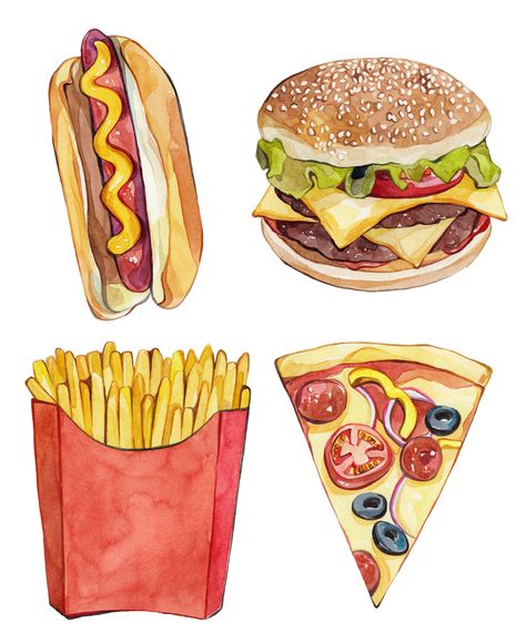 Laura Manfre - watercolour illustrations 귀여운 음식 그림, Food Sketch, Food Artwork, Watercolor Food, Food Painting, Illustration Food, Food Drawing, Watercolor Drawing, Types Of Food