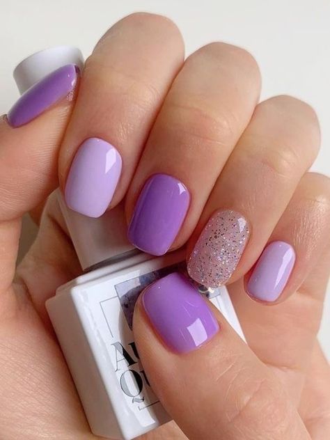 Cute Gel Nails Purple, Purple Nails Simple Design, Violet Short Nails, Simple Dark Purple Nails, Nail Designs Purple Lavender, Gel Nail Purple, Nail Ideas Purple Lavender, Purple Short Nails Designs, Short Nail Designs Purple