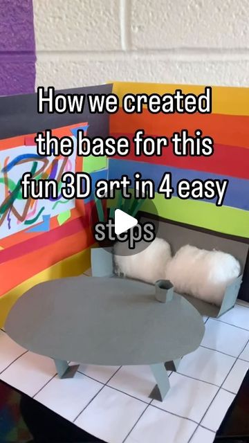 3d Room Art Project, Easy 3d Art Projects, 3d Art Projects, 7th Grade Art, 3d Room, M Instagram, Art Lessons For Kids, Art Attack, Easy Art