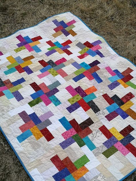 Potato Chip Quilt Block, Potato Chip Quilt, 16 Patch Quilt, Colchas Quilting, Quick Quilts, Quilts Blocks, Plus Quilt, Jelly Roll Quilt Patterns, Scrap Fabric Projects