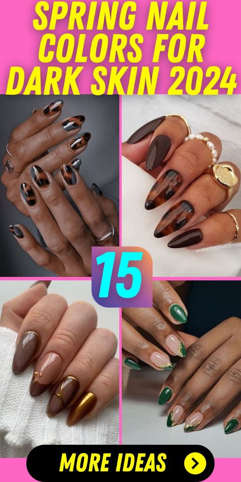 2024 Spring Nail Colors for Dark Skin: Dive into the latest trends with the most stunning 2024 gel nail colors suitable for dark skin this spring. Whether you opt for an elegant short square or a trendy oval nail shape, we've got the perfect palette of classy and bold shades to elevate your manicures and pedicures. New Nail Trend 2024, Spring Nails 2024 Trends Short Square, Dark Skin Manicure, Spring Pedicure Colors, Cute Pedicure Ideas, Dark Skin Nail Polish, Nail Colors For Dark Skin, Dark Skin Nail Color, Spring Pedicure